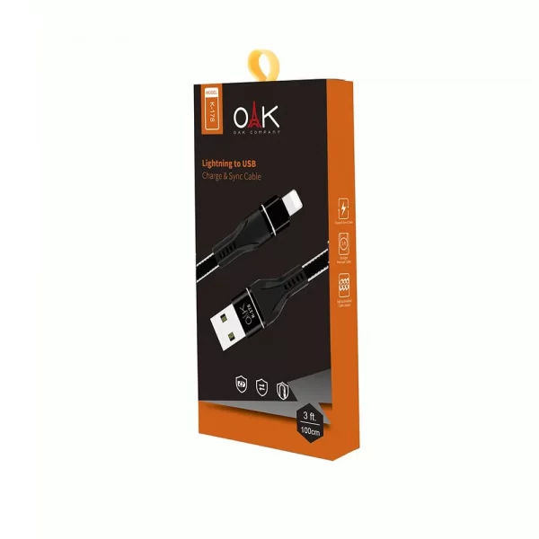 جعبه کابل شارژ لایتنینگ oak مدل k-18