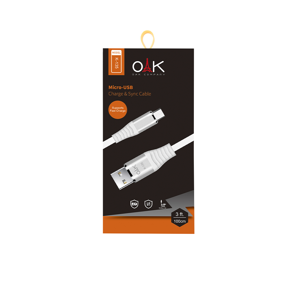 کابل شارژ میکرو (Micro-usb) OAK مدل K-135