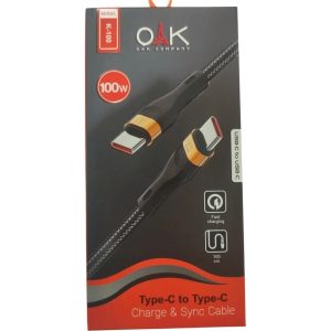 کابل شارژ تایپ C به تایپ C برند OAK  مدل K-100 - تصویر 2
