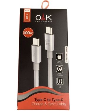 کابل شارژ تایپ C به تایپ C برند OAK  مدل K-200 - تصویر 2