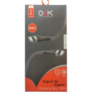 کابل شارژ تایپ C به تایپ C برند OAK مدل K-240 - تصویر 2
