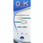 کابل شارژ USB به لایتنینگ OAK مدل K-212 | شارژ سریع، مقاوم و بادوام
