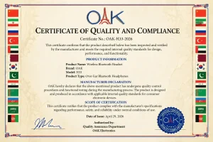 هدفون بی‌سیم OAK H33 + صدای استریوی شفاف -کلاس حرفه ای- اصل - Image 4
