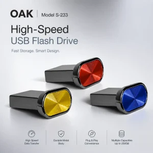 فلش مموری FLASH OAK S-233 ظرفیت 32 گیگابایت USB 2.0 | طراحی مدرن و بادوام - تصویر 3