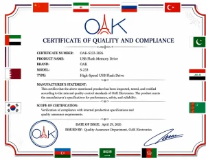 فلش مموری FLASH OAK S-233 ظرفیت 32 گیگابایت USB 2.0 | طراحی مدرن و بادوام - تصویر 4