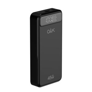 پاوربانک OAK مدل 245PD ظرفیت 20000 میلی‌آمپر با شارژ سریع 45 وات و یک‌سال گارانتی معتبر بلوط + اصل