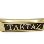 تابلو جلوی موتور تکتاز (TAKTAZ) طلایی و نقره‌ای کد121 | نوشته برجسته، پایه نصب فابریک، خرید اقساطی